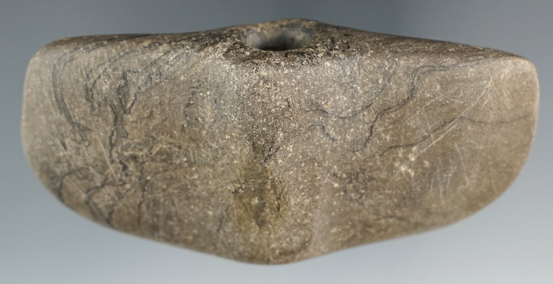 4 5/16" Winged Bannerstone with a heavy barrel section Ex. William Waigle. .