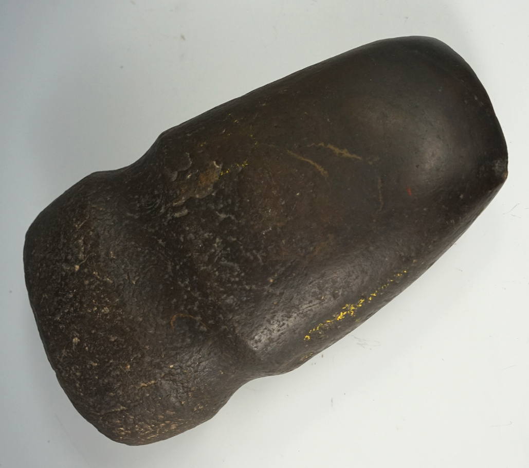 Large & nice! 7" polished full grooved Axe found in Lenawee County Michigan.  Ex. N.R. Smith.