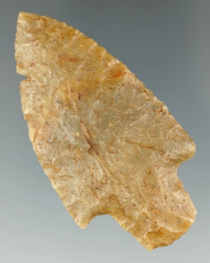 2 5/8" Nicely flaked Stemmed Knife made from quality material. Found in  Florida.