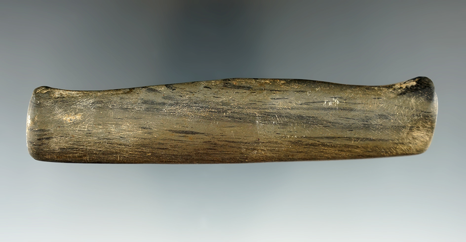 4 13/16" Bar Amulet made from banded Slate found in Dekalb Co., Indiana.