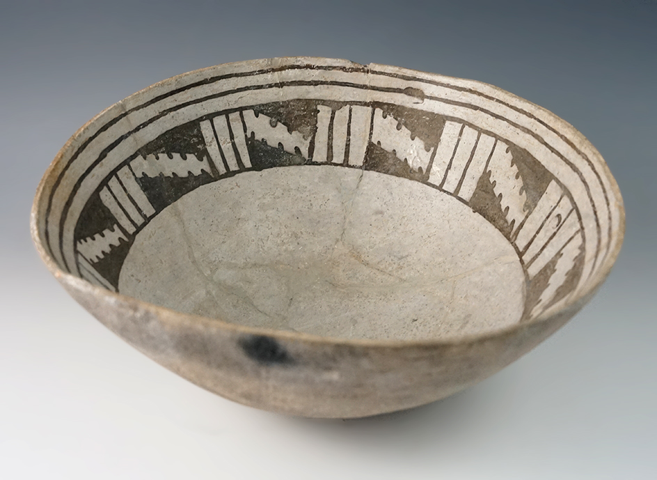 8 7/8" Nicely decorated Southwestern Bowl that has been nicely reassembled.