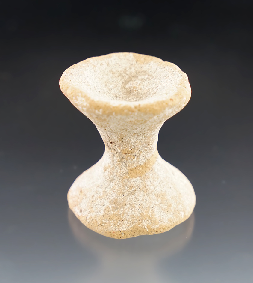 Rare! 1 1/2" Pottery Ear Spool found near Fort Ancient on the Miami River in Warren Co., Ohio.