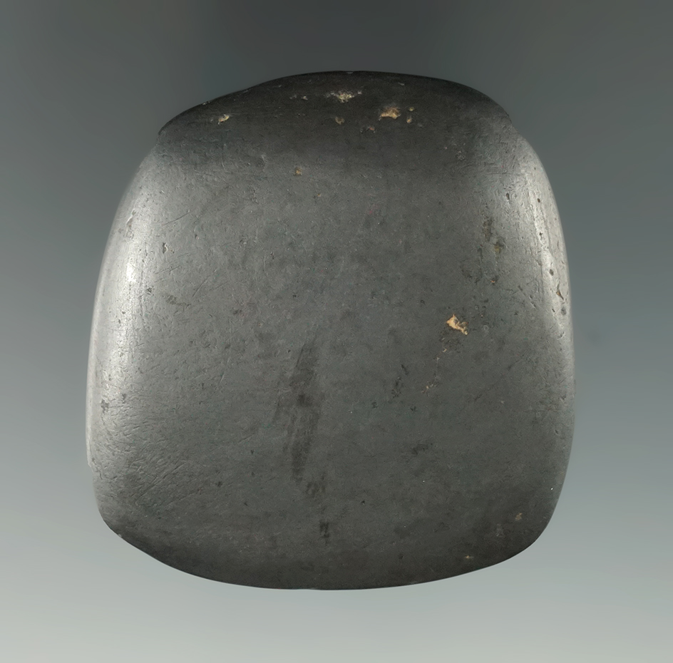 2 1/8" Hematite Celt found in Illinois that is exceptionally well polished. Ex. Tom Davis.