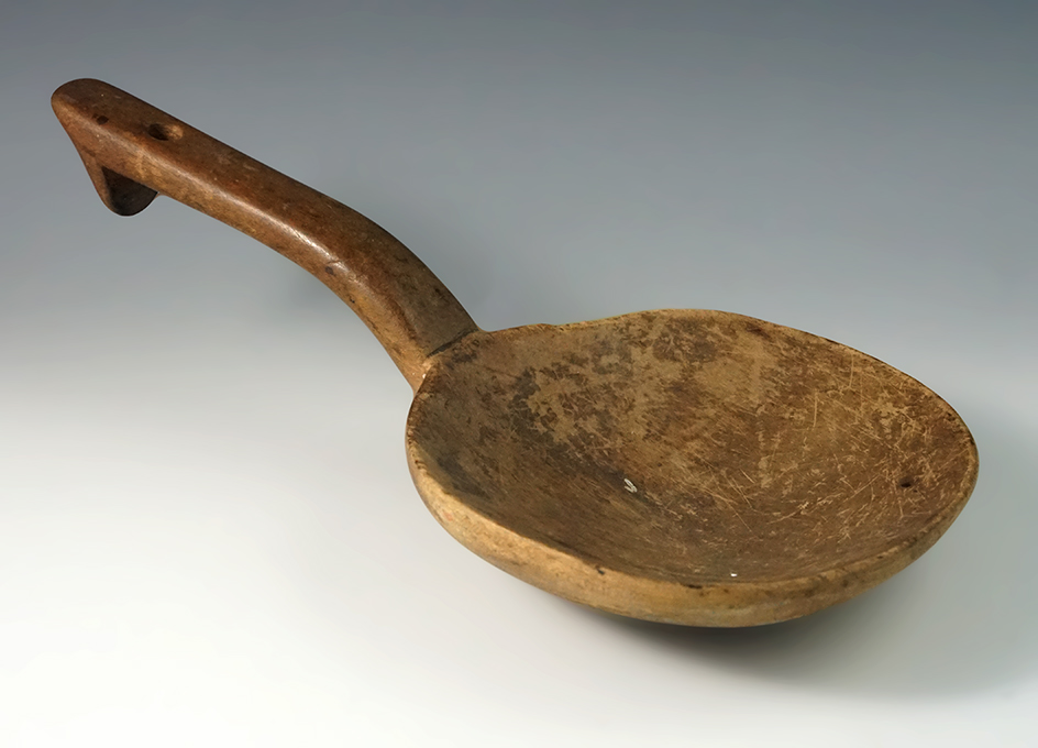 10 1/2" Iroquois Wooden Ladle from New York.