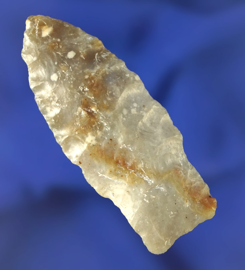 2 3/8" Scottsbluff made from attractive high-quality Fossil Flint found in Iowa.Bennett COA.