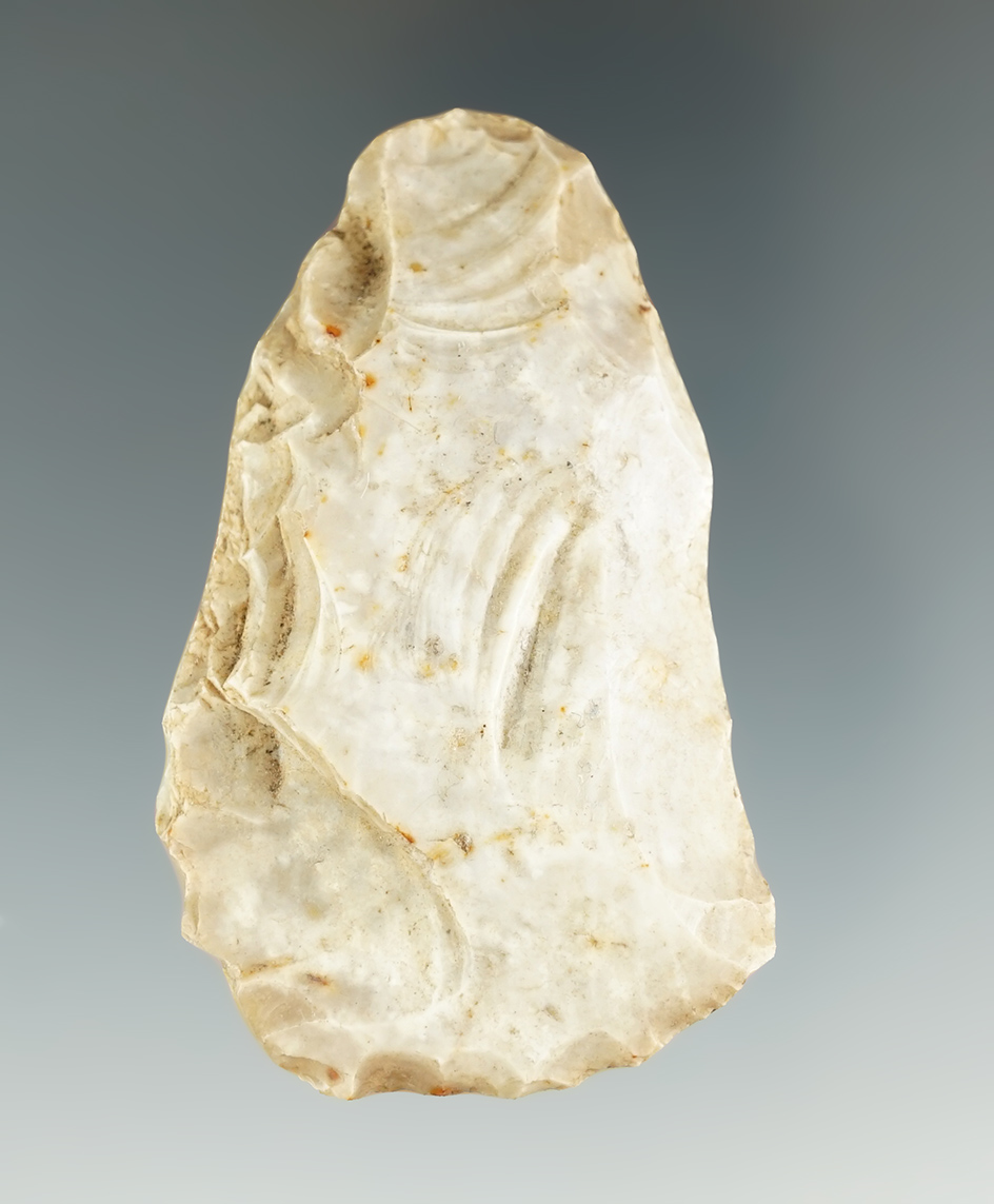 2 5/8" well styled early Neolithic Flint scraper found in France.