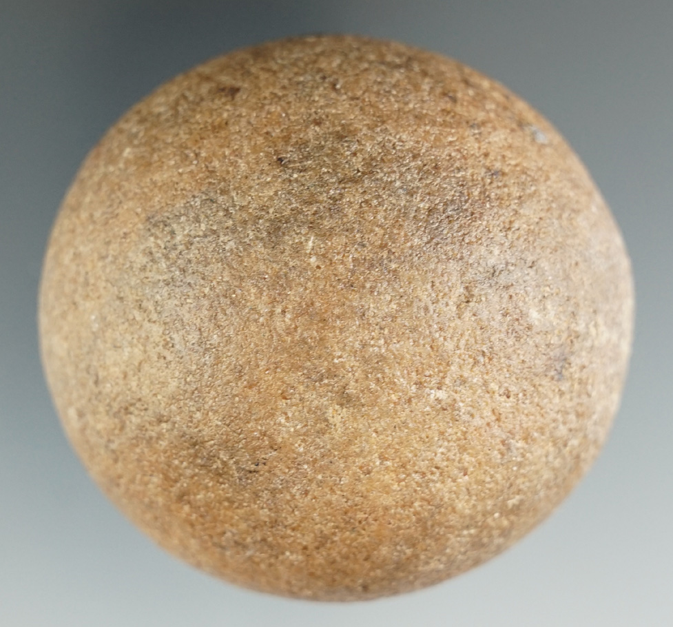 2 1/4" diameter classic game ball, very well made with nice finish. Found in Newark, Ohio.