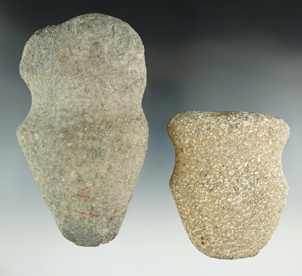 Pair of Full Grooved Axes found in Hillsdale Co., Michigan. Largest is 4 3/4".