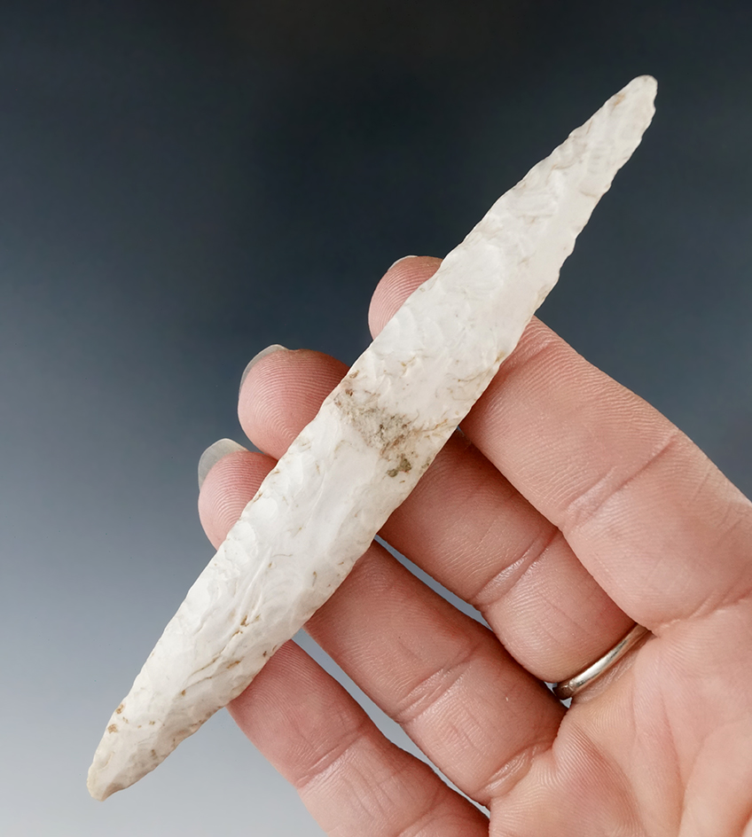 Rare style! 4 1/2" Harahey Knife reduced to a Drill form found in LeFlore Co. Oklahoma.