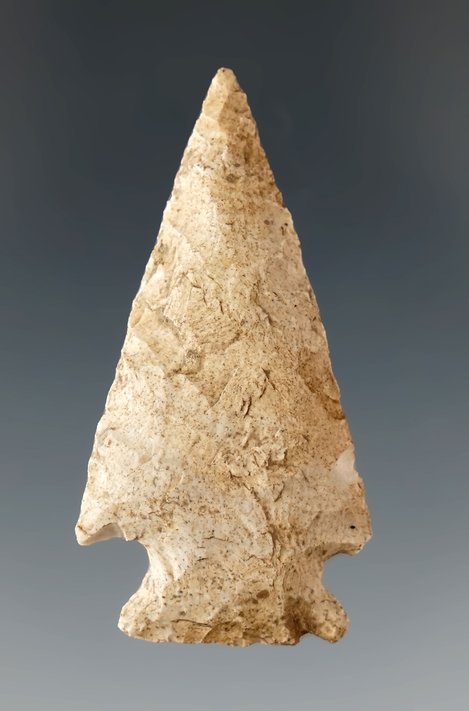 1 15/16" Well styled Cornernotch found in Kansas.