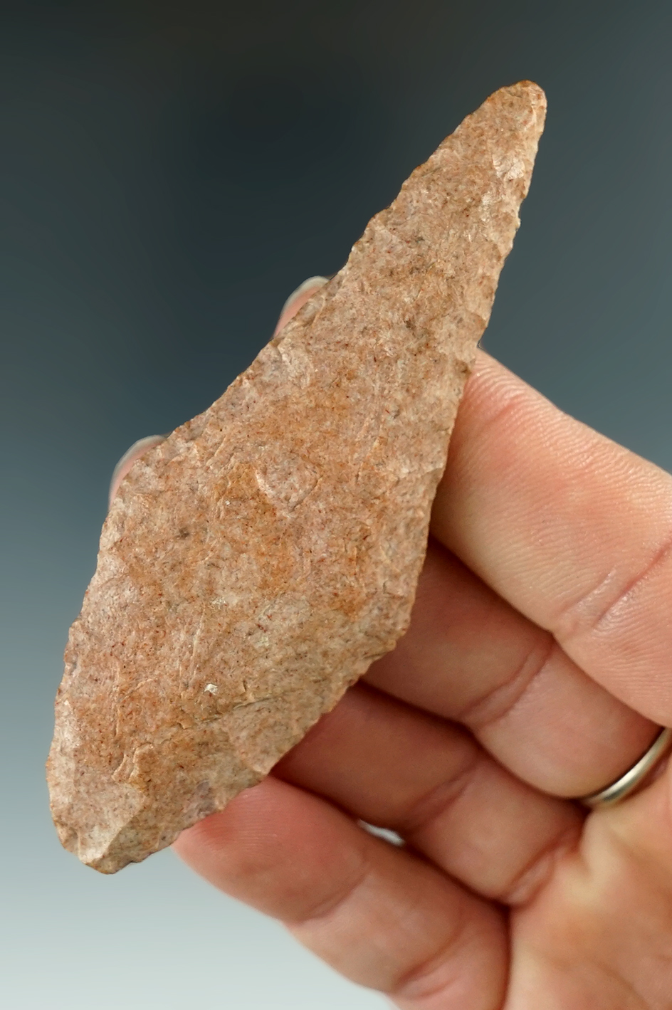 3 1/4" Harahey Knife that was heavily resharpened in ancient times found in Kansas.