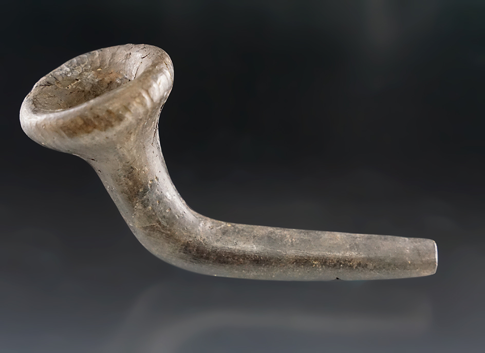 4 5/8" Acorn style Iroquois Clay Pipe found in New York. Some restoration to bowl and stem.