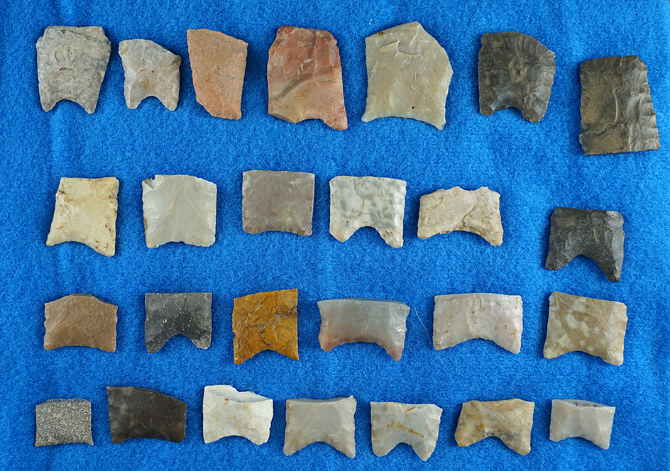 Group of 26 Paleo Bases found in the Kansas area.