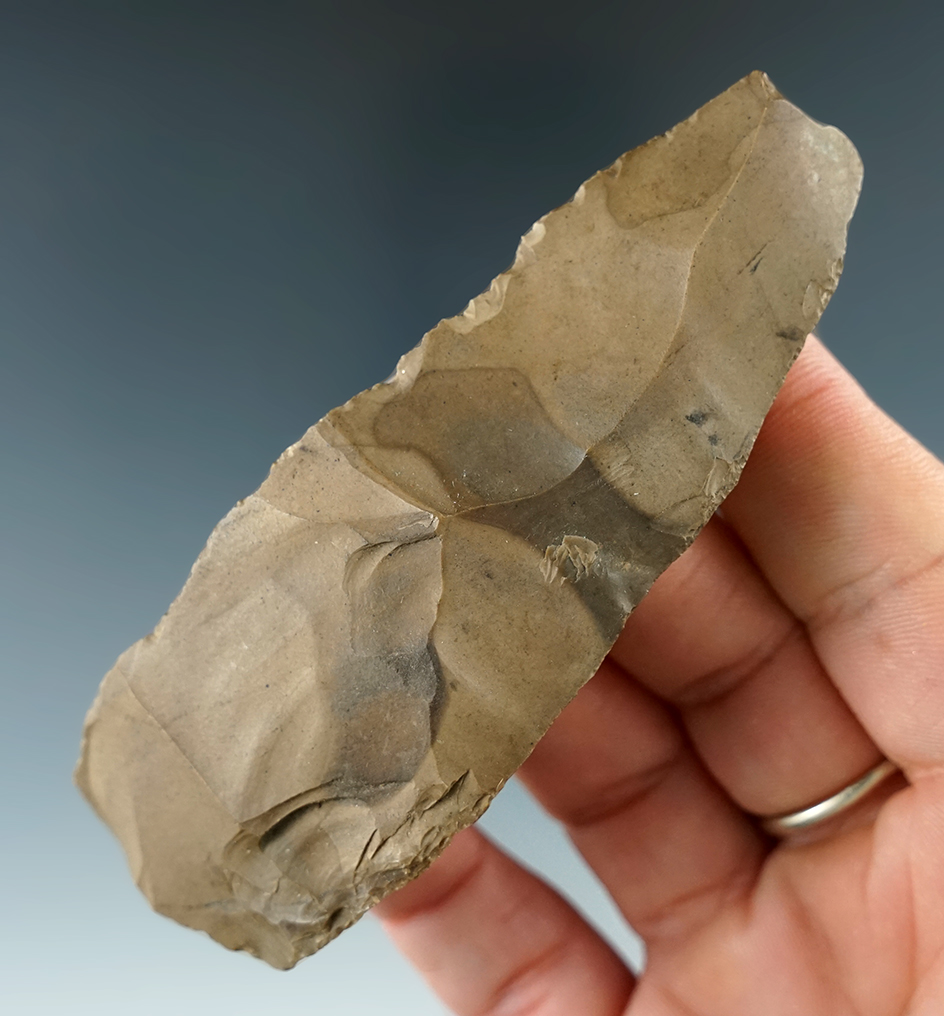 Large 3 13/16" Mousterian flaked tool found in Fayoum, Egypt. Ex. Henry S. Taylor, Bill Marano.