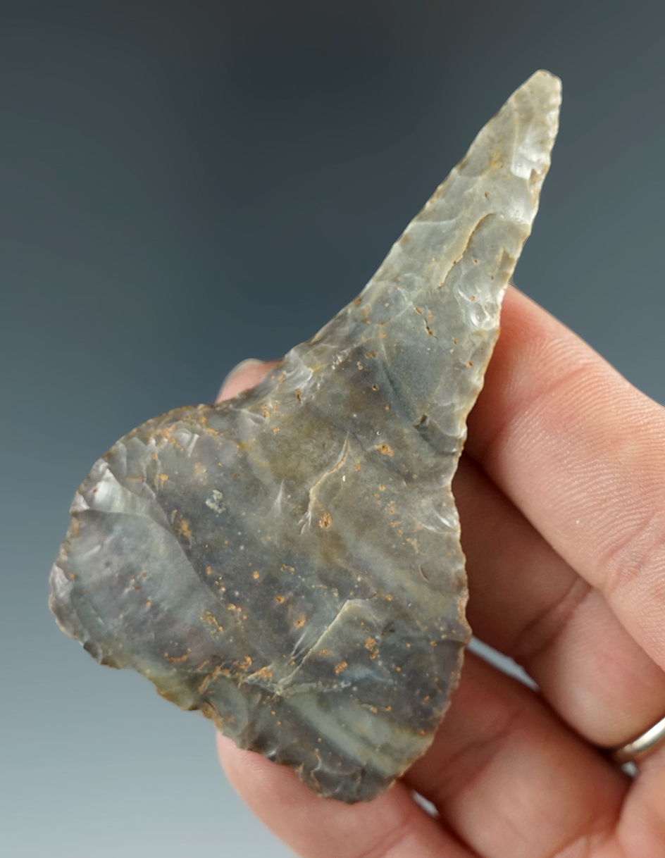 3" Wide Base Drill found in Hart Co., Kentucky. Ex. Jerre Wall.