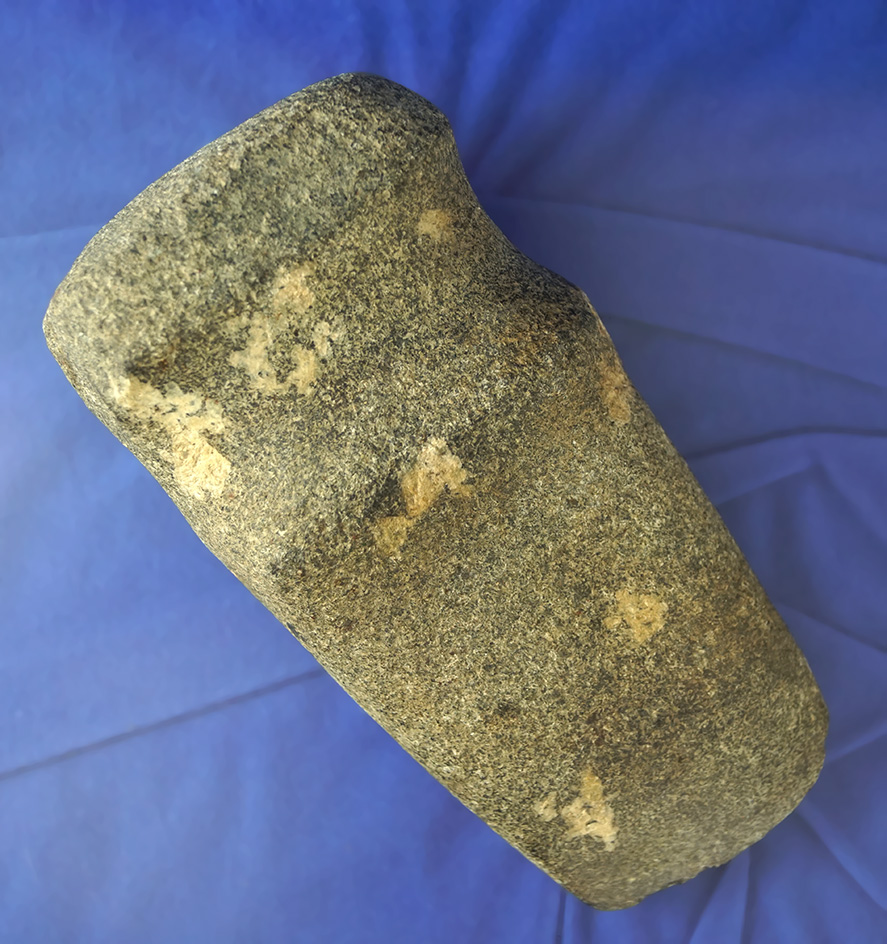 Very nice 6 5/16" long 3/4 grooved Axe i that is well patinated - porphyry Hardstone - Michigan.