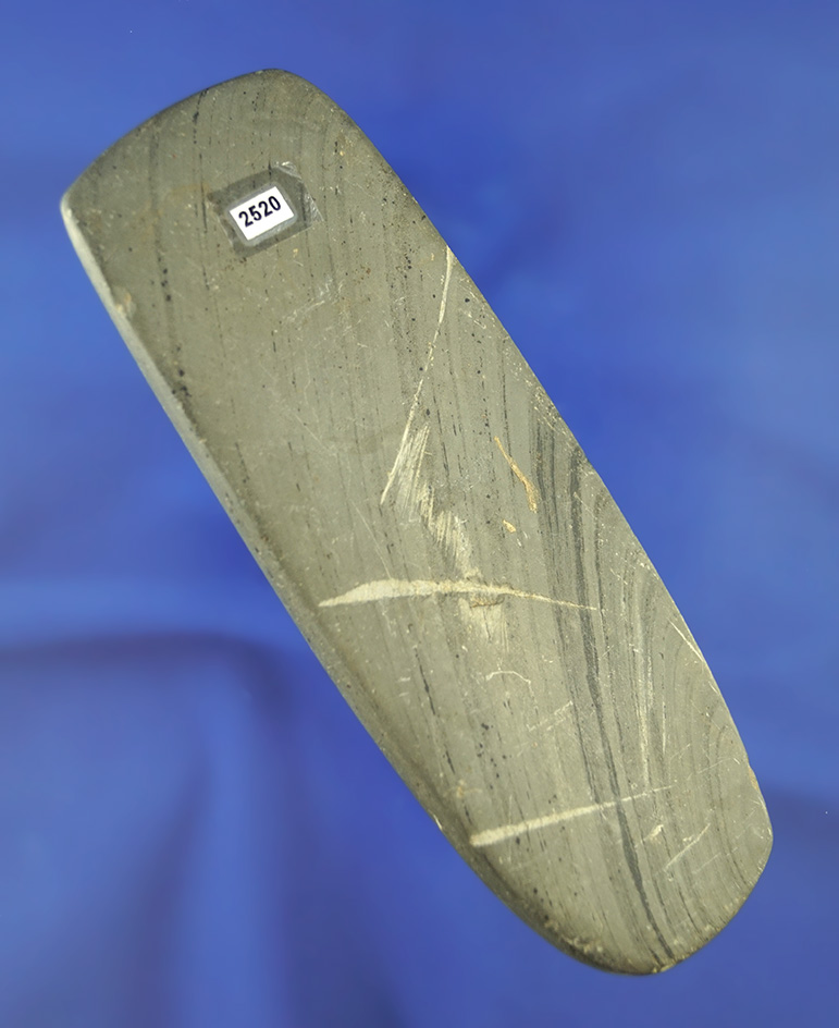 4 7/8" undrilled Gorget found in Greene Co.,  Ohio that is well patinated.