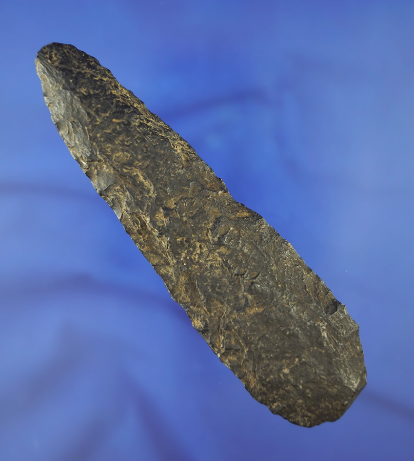 5 5/8" Archaic Beveled Knife made from Esopus Chert. Cattaraugus Co., New York. Bennett COA.
