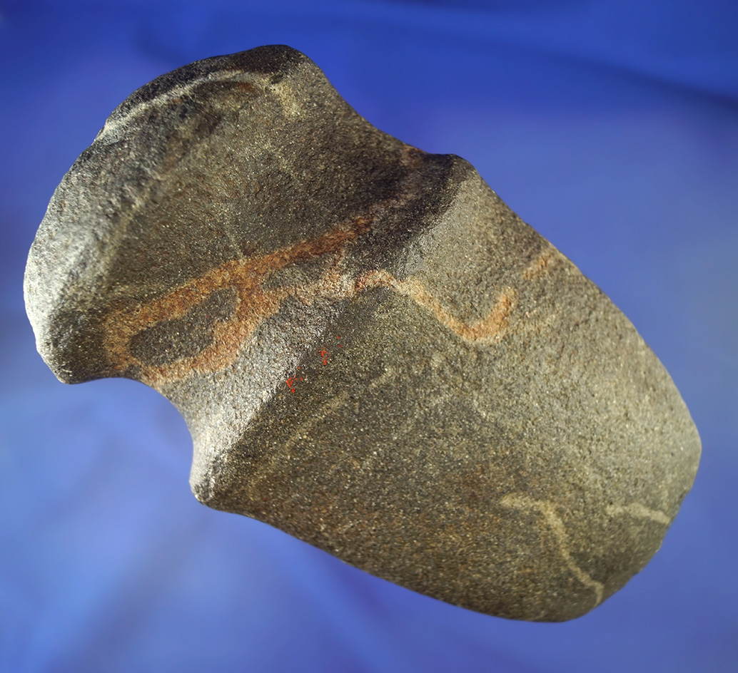 Large 7/12" Long  3/4 Groove Axe - Stark Co., Ohio. Great "worm" markings. Bennett COA.