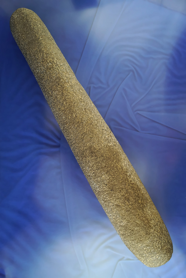 Exceptionally large 17" Roller Pestle found in New Jersey.