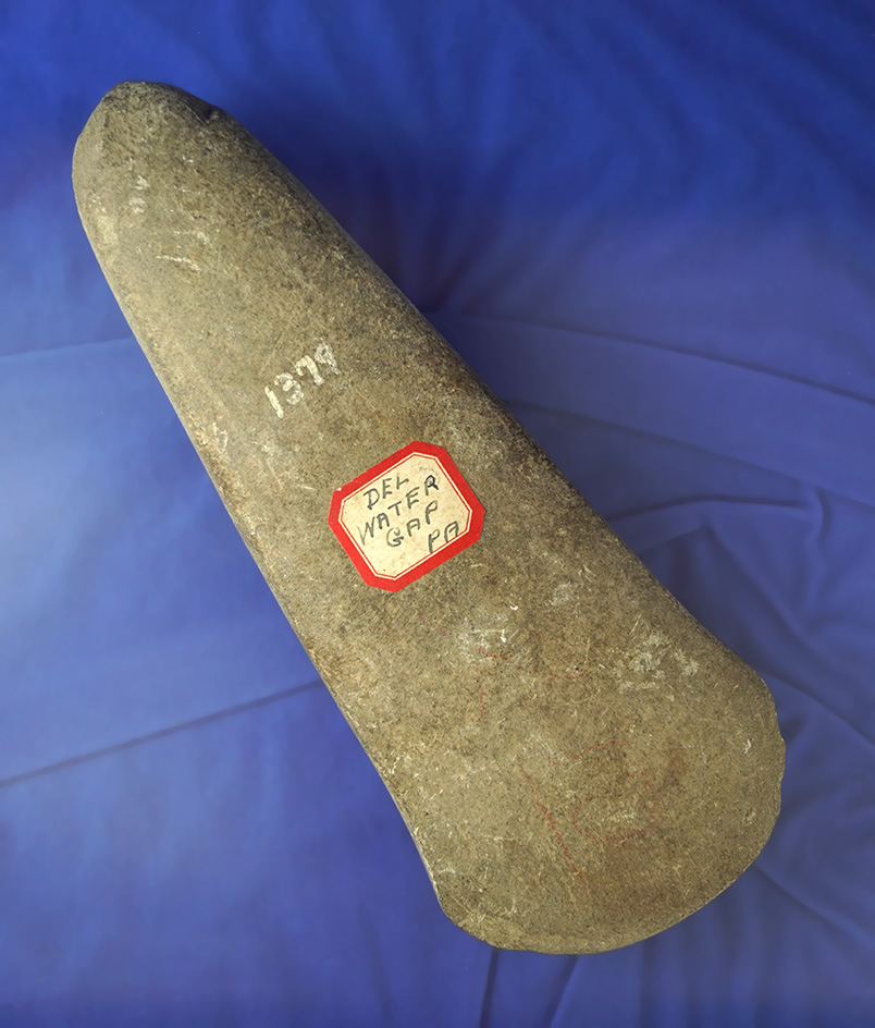 Rare style! Very large 9 1/4" long Flared Bit Celt - Delaware Watergap, Pennsylvania.