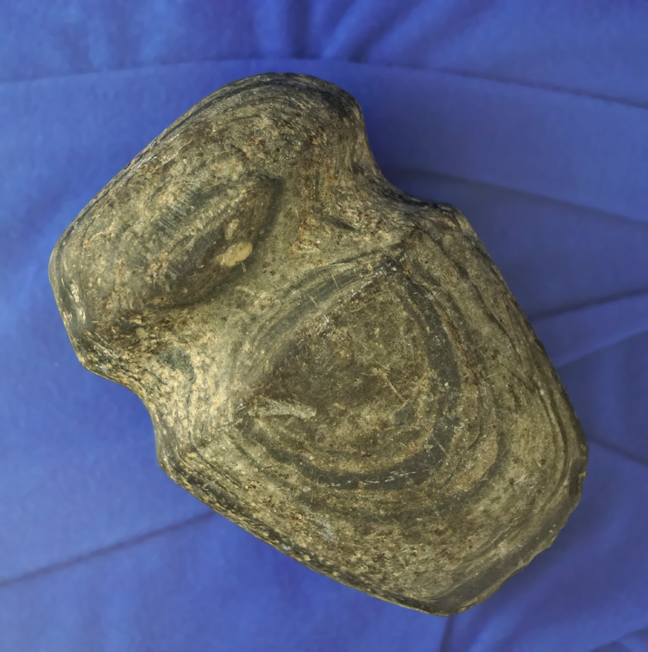 Rare! 4 3/16" fully grooved heavily patinated slate Axe found in Ohio. Very nicely banded.