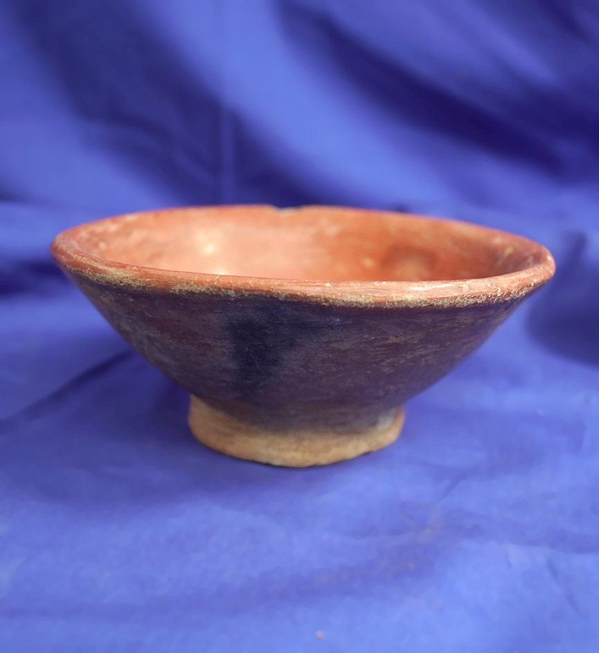 5 1/16" PreColumbian Redware Pedestal Bowl.