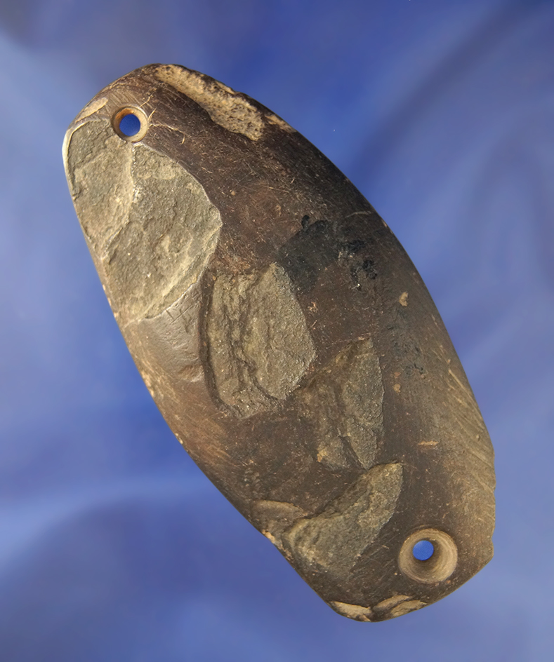 3 7/8" Gorget found in Akron, Summit Co.,, Ohio.