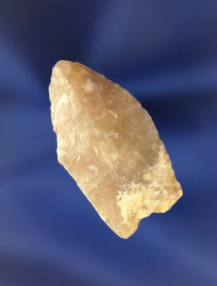 Rare! 1 1/2" Paleo Lusk made from semi-translucent material with heavily ground lower edges.