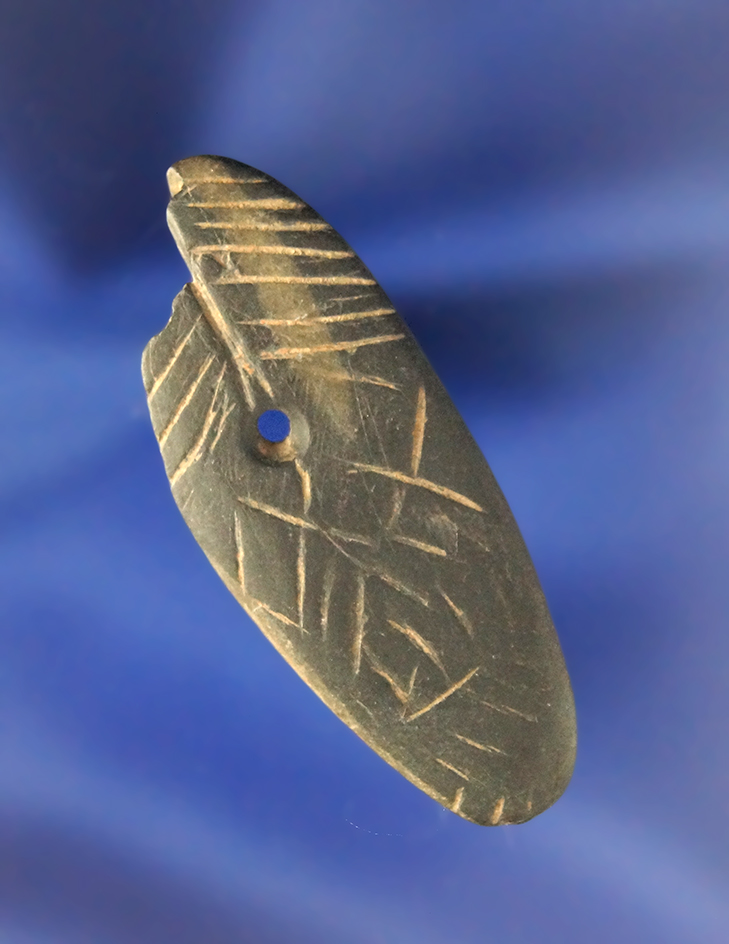 Nicely carved 1 13/16" Stone Pendant found near the mouth of the Deschuted River in Oregon