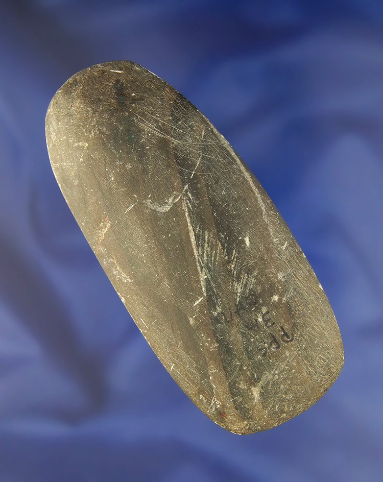 4" banded slate undrilled Pendant found in Ohio.