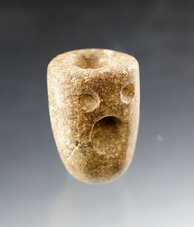 1 7/16" Human Face Pipe. Fox Field, Mason Co., Kentucky. Ex. Gelbach, LaForme.
