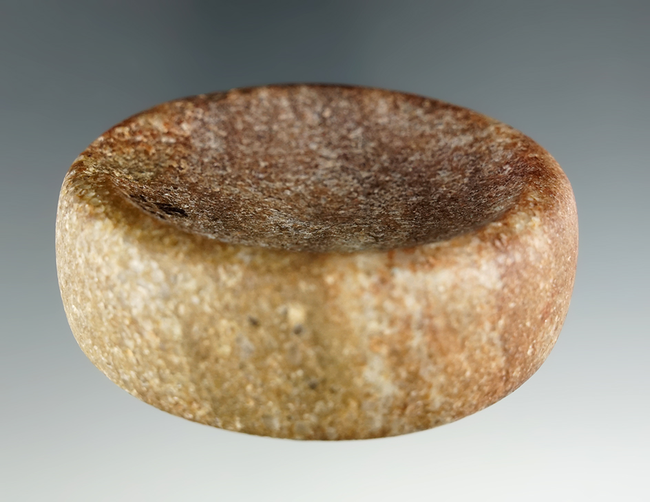 2 7/8" Rose Quartz Discoidal found in Ohio. One old nick to rim. Ex. Dr. Kistler, Jim Miller, Rowlan