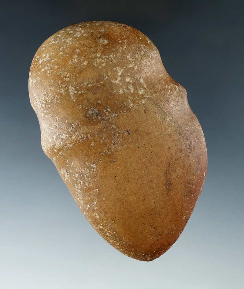 4" Full Groove Quartz Axe found in Shelby Co. Ohio with a secondary double groove. Ex. Jim Hawks