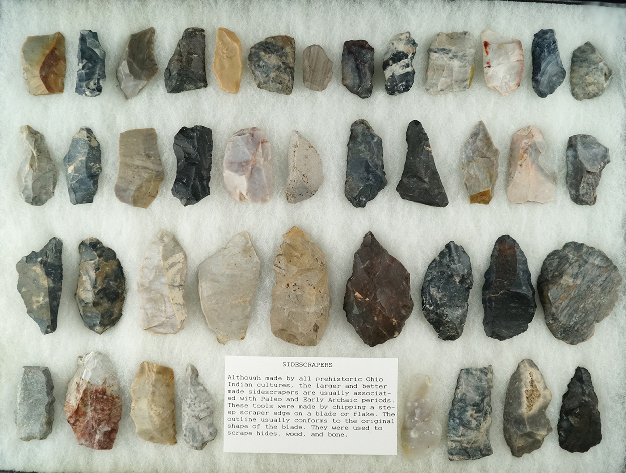 Set of 41 assorted knives and scrapers found in the fields of north-central Ohio. Largest is 2 3/4".