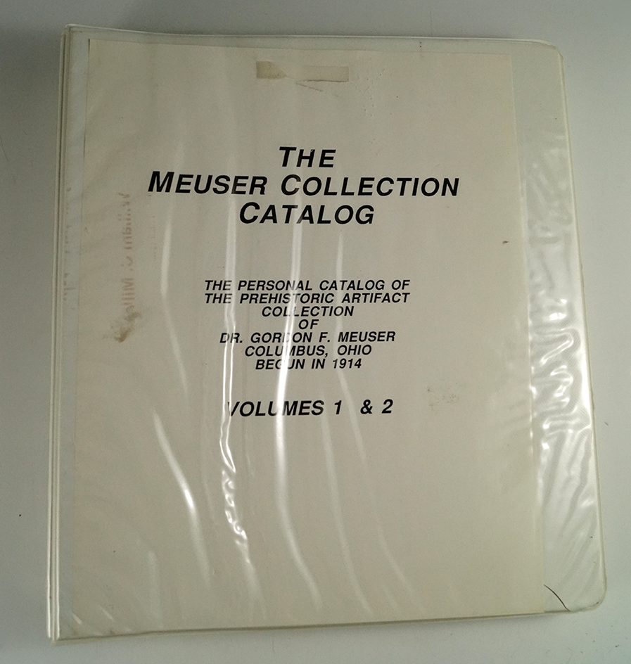 1970 copy of the Meuser collection catalog. This is an excellent reference to Meuser artifacts.