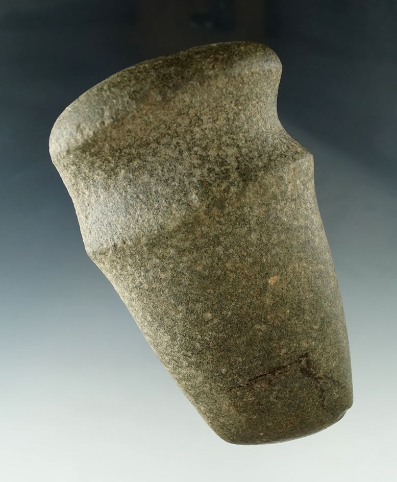 4 7/8" Well defined Raised Ridge 3/4 Grooved Axe found near Milan in Erie Co. Ohio.