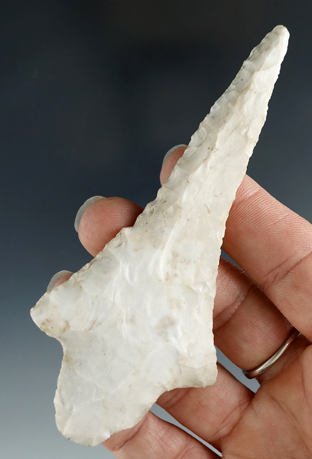 4 5/16" Waubessa that has been anciently resharpened into a drill form, Illinois/Missouri area.