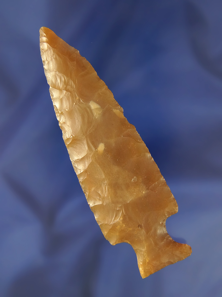 Exceptional! 4 1/4" Kay made from highly transluscent gem quality material. Impact fracture  tip.