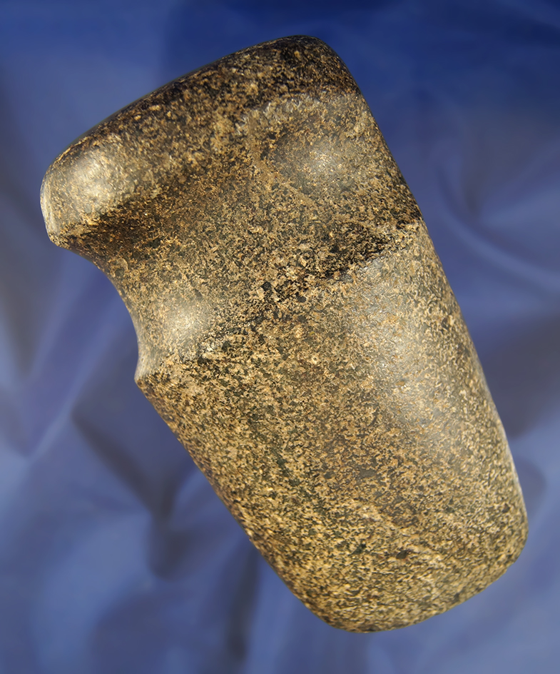 5 5/8" long highly polished and well developed 3/4 Grooved Axe found in Marion Co., Ohio.  Ex. Speck