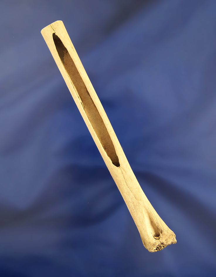 5 3/16" bone Medicine Tube found in Augusta, Bracken County Kentucky. pictured