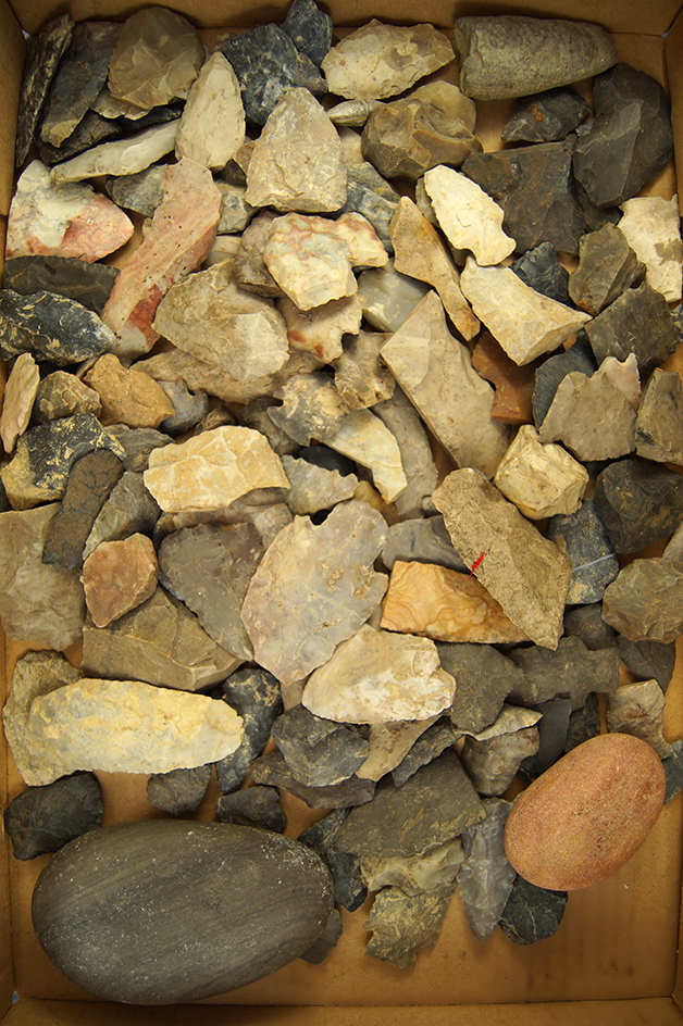 Large group of assorted Arrowheads, Knives, and scrapers found by the Kurtz Family Crawford Co., Ohi