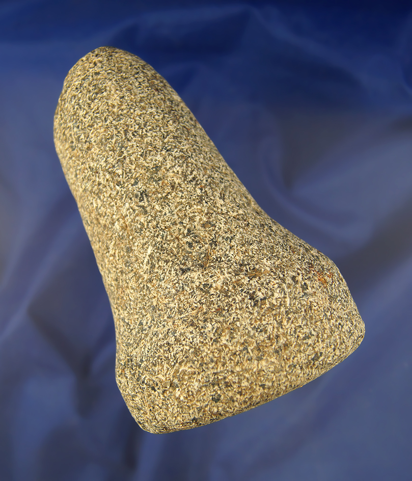 5 3/8" Straw Granite Pestle found in Fayette Co., Ohio.  Bennett COA.