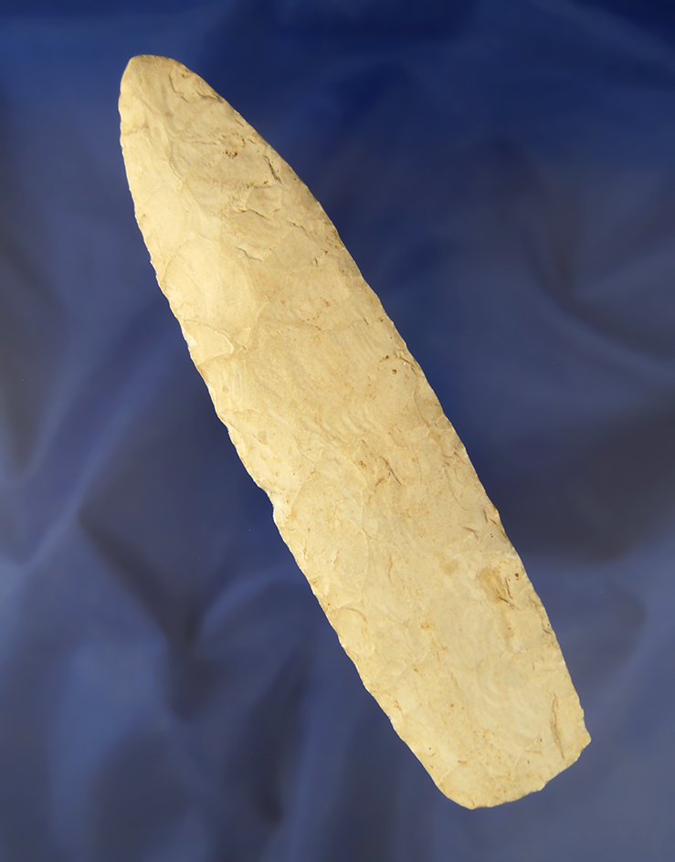 Large 7 1/16" Burlington Chert Knife found in Pike Co., Missouri.  Part of a cache with lot #279.