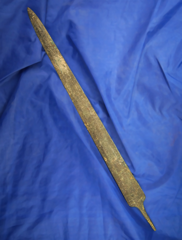 Very large 14 1/4" heavily patinated Bronze Lance Head from Luristan.