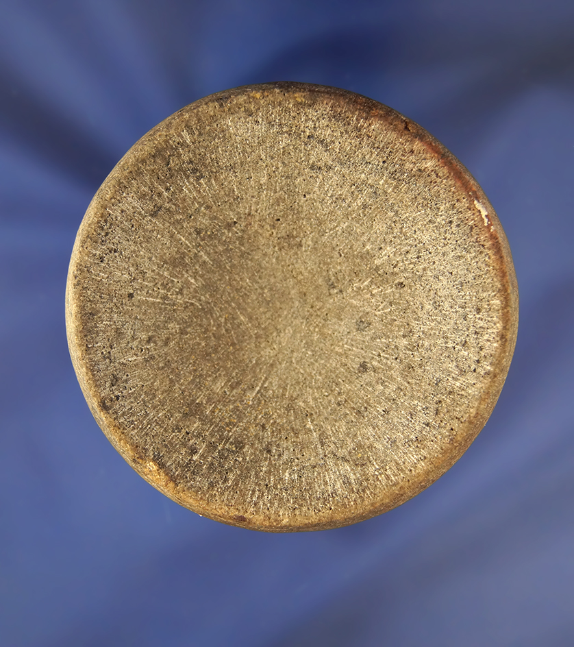 Nice! 2 5/8" Double Cupped Discoidal found at Cahokia Mounds, Illinois.