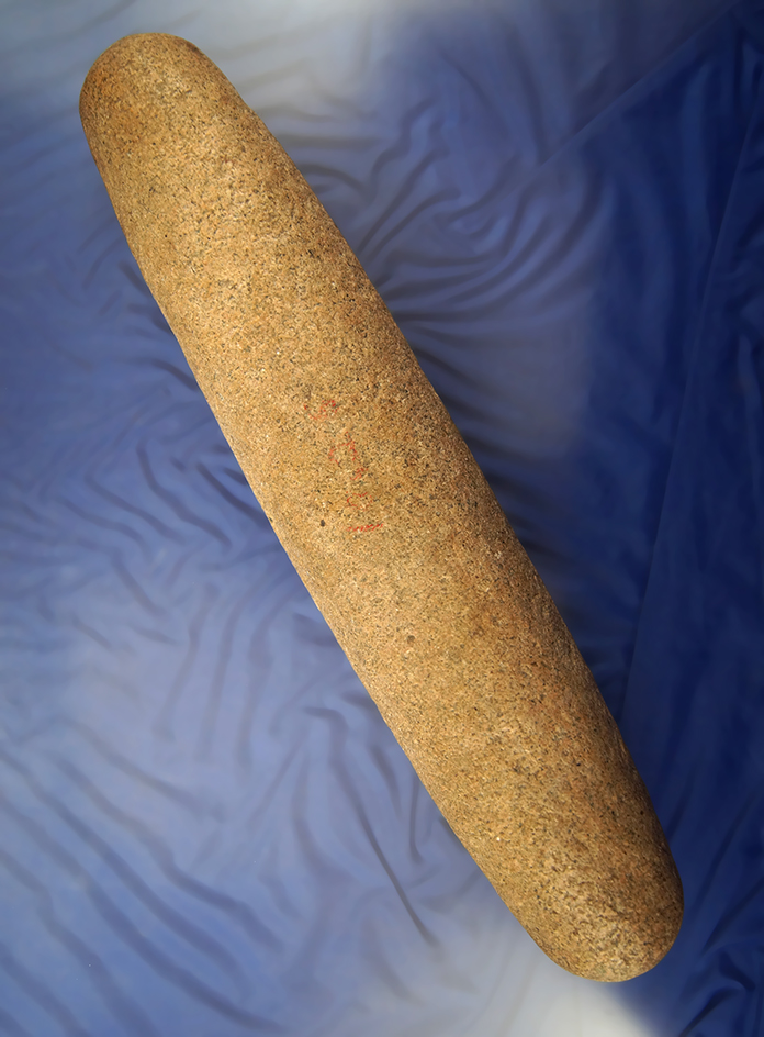 Very large 13" Roller Pestle found in Illinois.