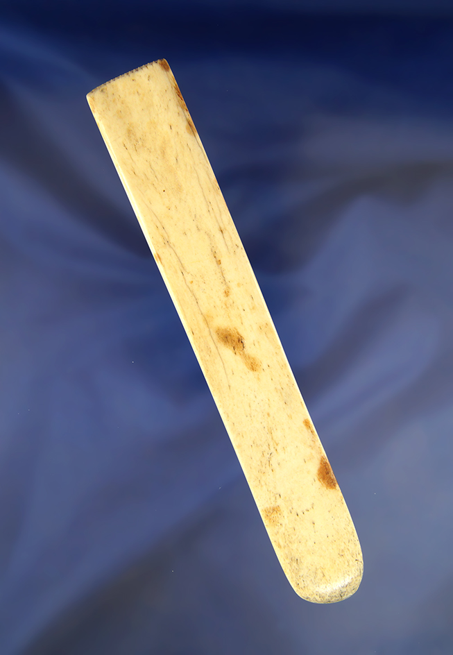 Highly polished 6 7/8" hide working tool  found in Alaska. Pictured on page 259 in Hothem's Antler