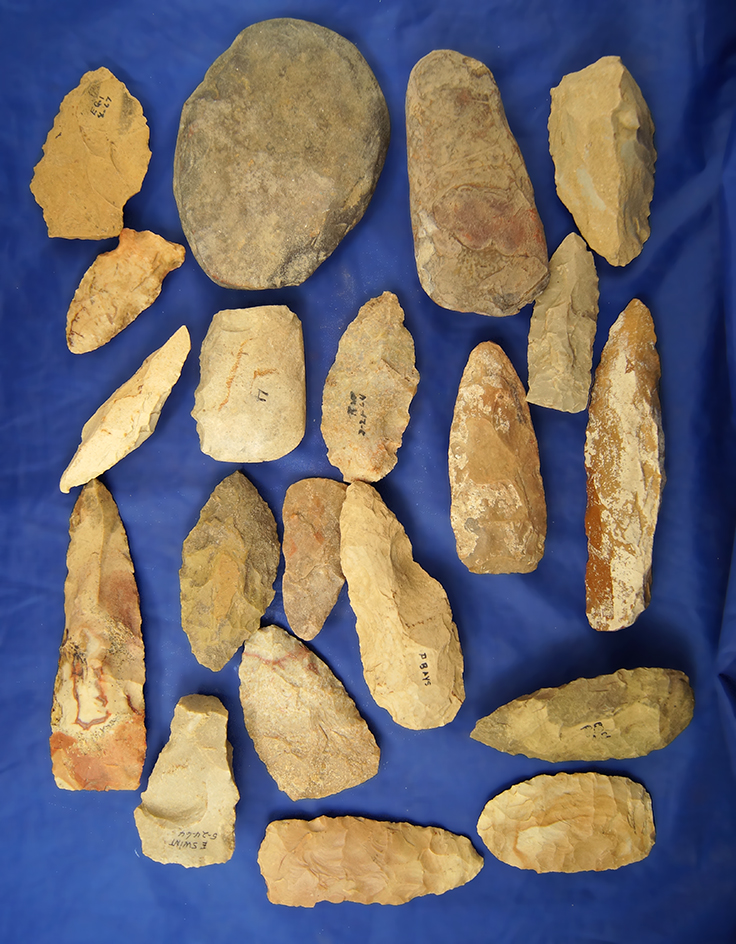 Group of Assorted Field found Artifacts found in Greenup Co., Kentucky.