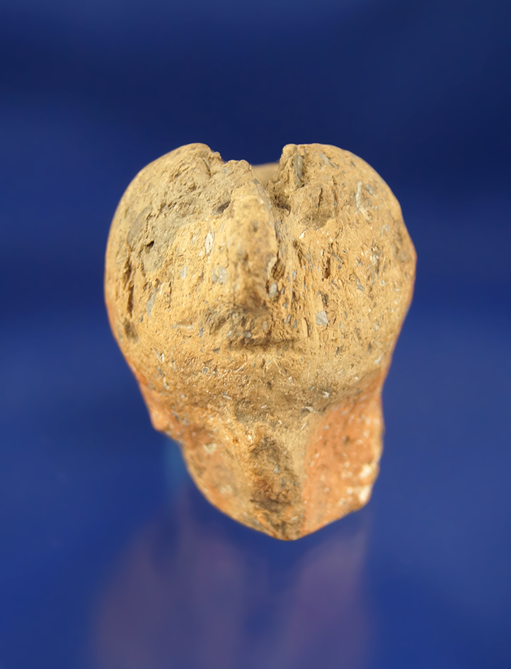 1 3/8" tall Ft. Ancient Pottery Face Pipe  found in Greenup Co., Kentucky.